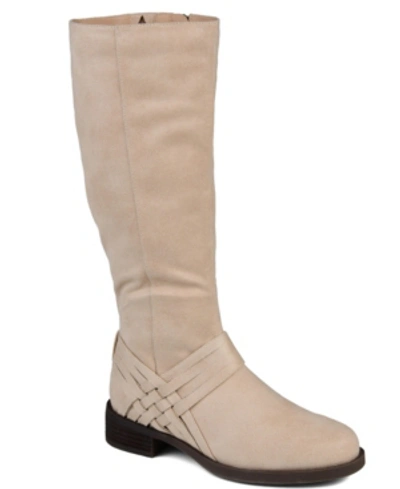 Journee Collection Collection Women's Extra Wide Calf Meg Boot In Stone