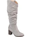 Journee Collection Aneil Ruched Tall Boot In Gray