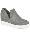 Journee Collection Collection Women's Cardi Wide Width Sneaker Wedge In Gray