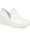 Journee Collection Collection Women's Cardi Wide Width Sneaker Wedge In White