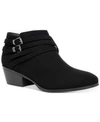 Style & Co Willow Womens Padded Insole Buckle Shooties In Black Micro