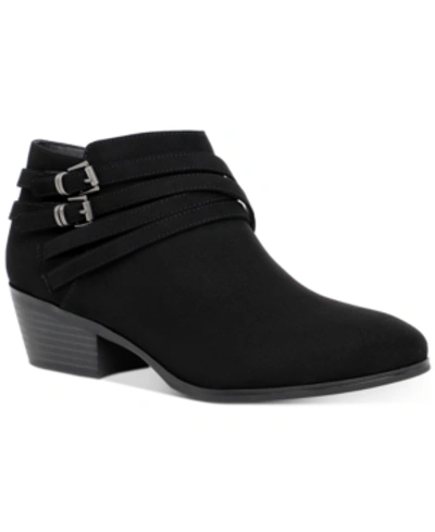 Style & Co Women's Willoww Booties, Created For Macy's In Black Micro