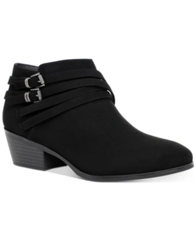 Style & Co Willow Womens Padded Insole Buckle Shooties In Black Micro