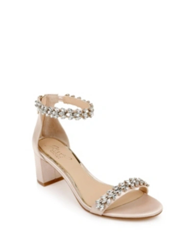 Jewel Badgley Mischka Women's Bronwen Block Heel Evening Sandals In Champagne