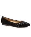 Trotters Estee Woven Womens Casual Ballet Flats In Black Suede