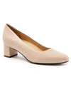 Trotters Kari Womens Block Heel Pointed Toe Pumps In Nude