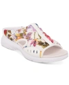 Easy Spirit Women's Traciee Flat Sandals Women's Shoes In White Floral