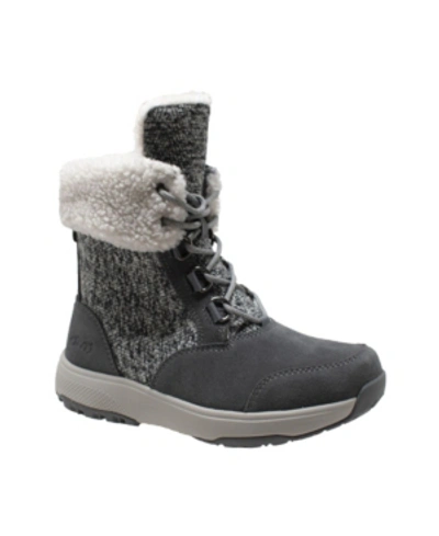Adtec Womens Microfleece Lace Winter Boot Women's Shoes In Gray