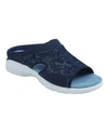 Easy Spirit Traciee 7 Womens Metallic Open Toe Slide Sandals In Dark Blue