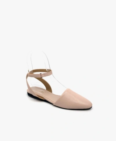 All Black Sling Wrap Flat Women's Shoes In Pink