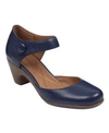Easy Spirit Clarice Womens Cushioned Footbed Block Heel Mary Jane Heels In Dark Blue