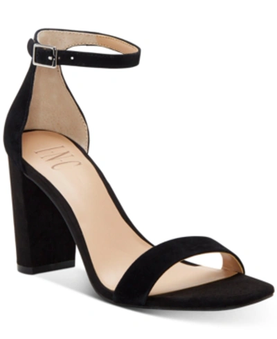 Inc International Concepts Women's Lexini Two-piece Sandals, Created For Macy's In Black Suede