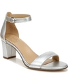Naturalizer Vera Ankle Strap Sandals Women's Shoes In Silver Leather