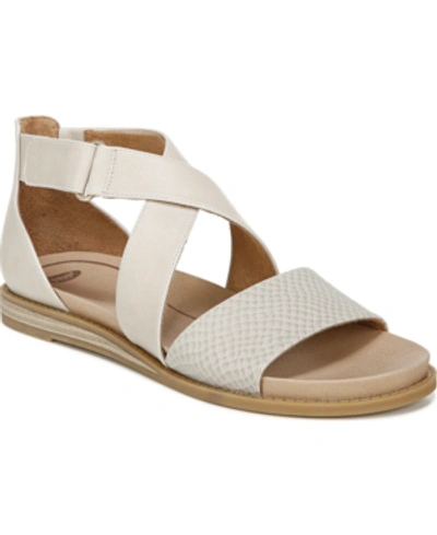 Dr. Scholl's Women's Koa Ankle Strap Dress Sandals Women's Shoes In Off White Faux Leather