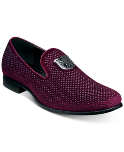 Stacy Adams Men's Swagger Studded Ornament Slip-on Loafer In Wine