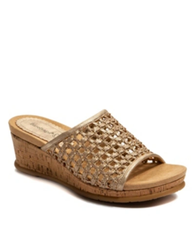 Baretraps Flossey Wedge Sandal Slides Women's Shoes In Gold