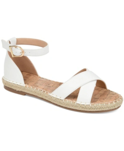 Journee Collection Women's Lyddia Espadrille Flat Sandals In White