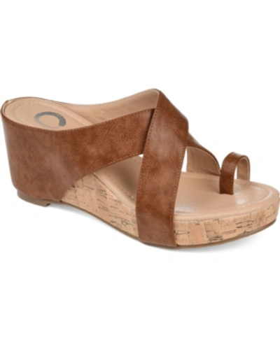 Journee Collection Collection Women's Tru Comfort Foam Rayna Wedge Sandal In Brown