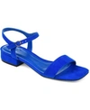 Journee Collection Women's Beyla Block Heel Flat Sandals In Blue