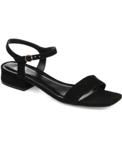 Journee Collection Women's Beyla Block Heel Flat Sandals In Black