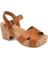 Journee Collection Platform Sandal In Tan