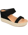 Journee Collection Alissa Espadrille Platform Slide Sandal In Black