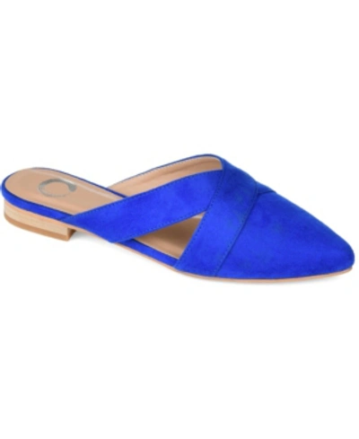 Journee Collection Women's Giada Pointed Toe Slip On Mules In Blue