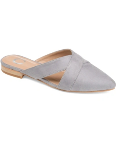 Journee Collection Women's Giada Pointed Toe Slip On Mules In Grey