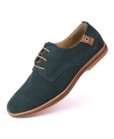 Mio Marino Men's Classic Suede Derby Oxford Shoes Men's Shoes In Green