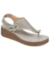 Journee Collection Journee Mckell Wedge Sandal In Gray