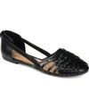 Journee Collection Women's Ekko Woven Round Toe Flats In Black