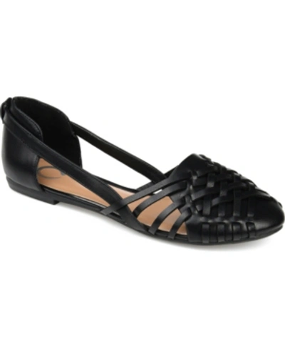 JOURNEE COLLECTION WOMEN'S EKKO WOVEN ROUND TOE FLATS