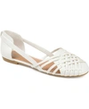 Journee Collection Journee Ekko Weave Flat In White