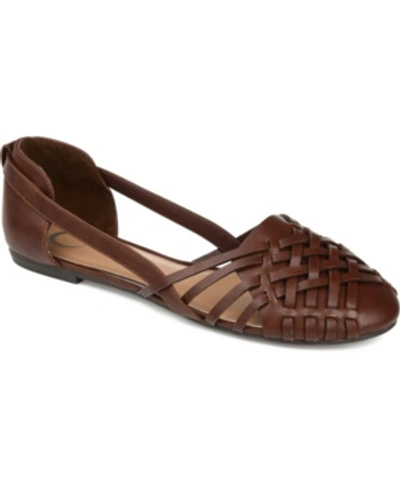 JOURNEE COLLECTION WOMEN'S EKKO WOVEN ROUND TOE FLATS