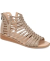 Journee Collection Women's Delilah Gladiator Sliver Wedge Sandals In Taupe