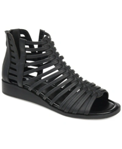Journee Collection Delilah Womens Faux-leather Zipper Gladiator Sandals In Black
