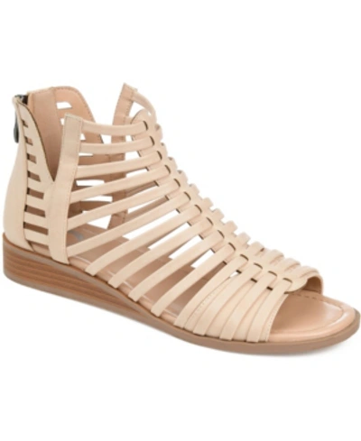 JOURNEE COLLECTION WOMEN'S DELILAH GLADIATOR SLIVER WEDGE SANDALS
