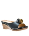 Gc Shoes Sydney Floral Platform Wedge Sandal In Black