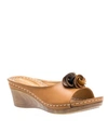Gc Shoes Sydney Floral Platform Wedge Sandal In Tan