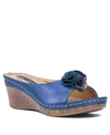 Gc Shoes Sydney Floral Platform Wedge Sandal In Navy