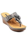 Gc Shoes Women's Flora Rosette Wedge Sandals In Pewter