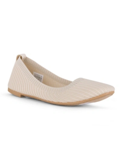 Danskin Hope Womens Vegan Slip On Ballet Flats In Natural