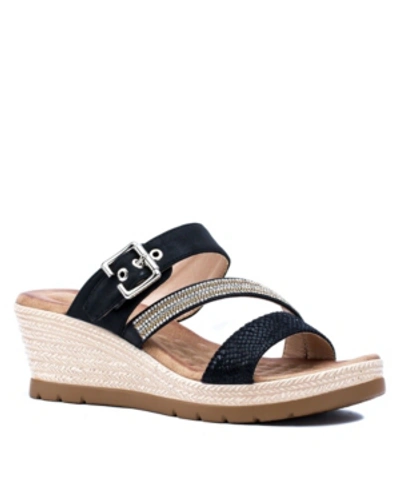 Gc Shoes Monica Espadrille Wedge Sandal In Black
