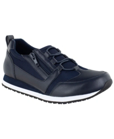 Easy Street Mckinley Women's Slip Resistant Oxfords Women's Shoes In Navy