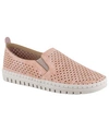 Easy Street Fresh Womens Faux Leather Perforated Loafers In Blush