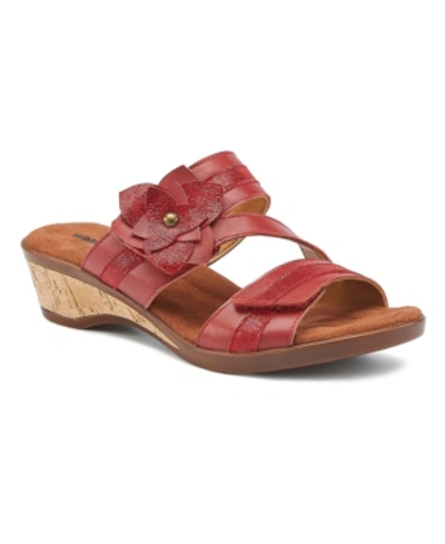 Walking Cradles Kimmy Slide Sandal Women's Shoes In Red Nappa Leather