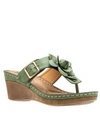 GC SHOES WOMEN'S FLORA ROSETTE WEDGE SANDALS