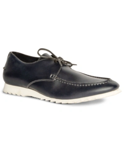 Carlos By Carlos Santana Hendrix Moccasins Men's Lace-up Casual Shoe In Navy Blue
