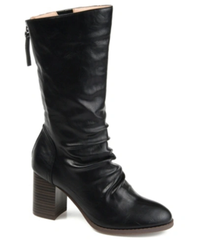 Journee Collection Sequois Slouch Heeled Boot In Black