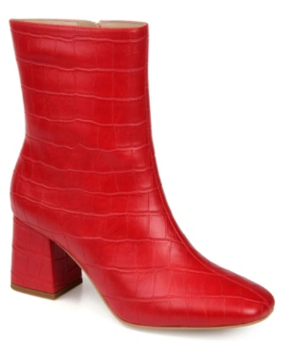 Journee Collection Women's Trevi Textured Bootie In Red